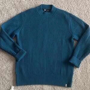 G-Star Men's Teal Ribbed Crewneck Sweater Large